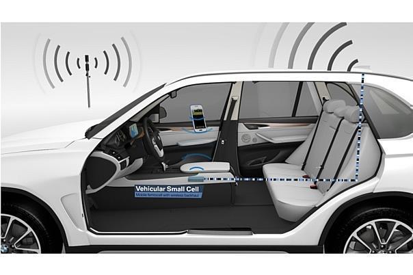 Durch die „In-Car Femtozelle“ kommt es zu besserer Verbindungsqualität mobiler Endgeräte während der Fahrt. Foto: BMW/dpp-AutoReporter 